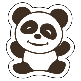 Happy Panda Sticker (Brown)